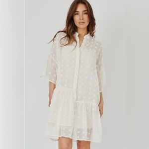 Moon River Sheer White Polka Dot Dress <<<<<<132>>>>>>